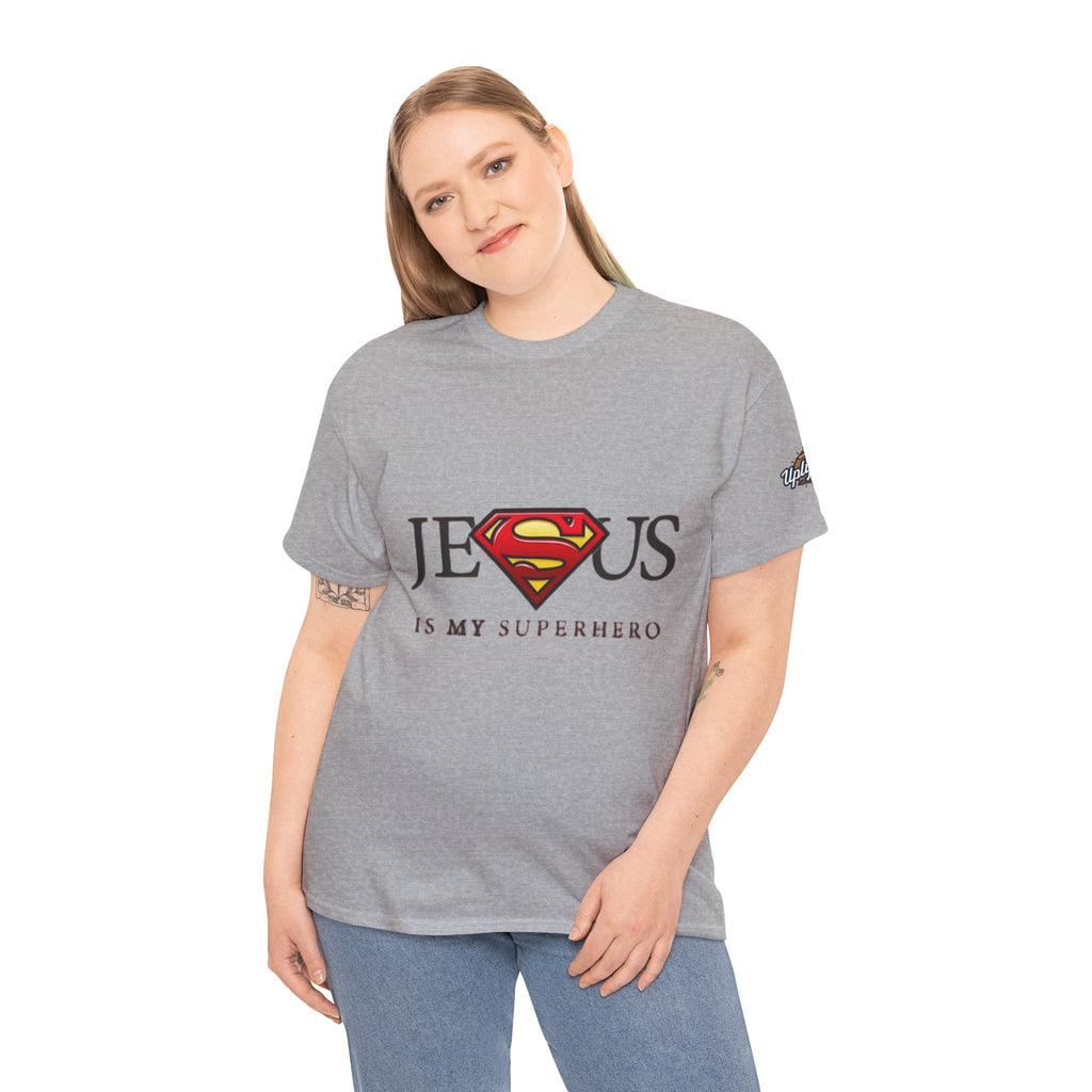 Jesus Is My Superhero T-Shirt — Faith-Based Superman-Inspired Tee Printify