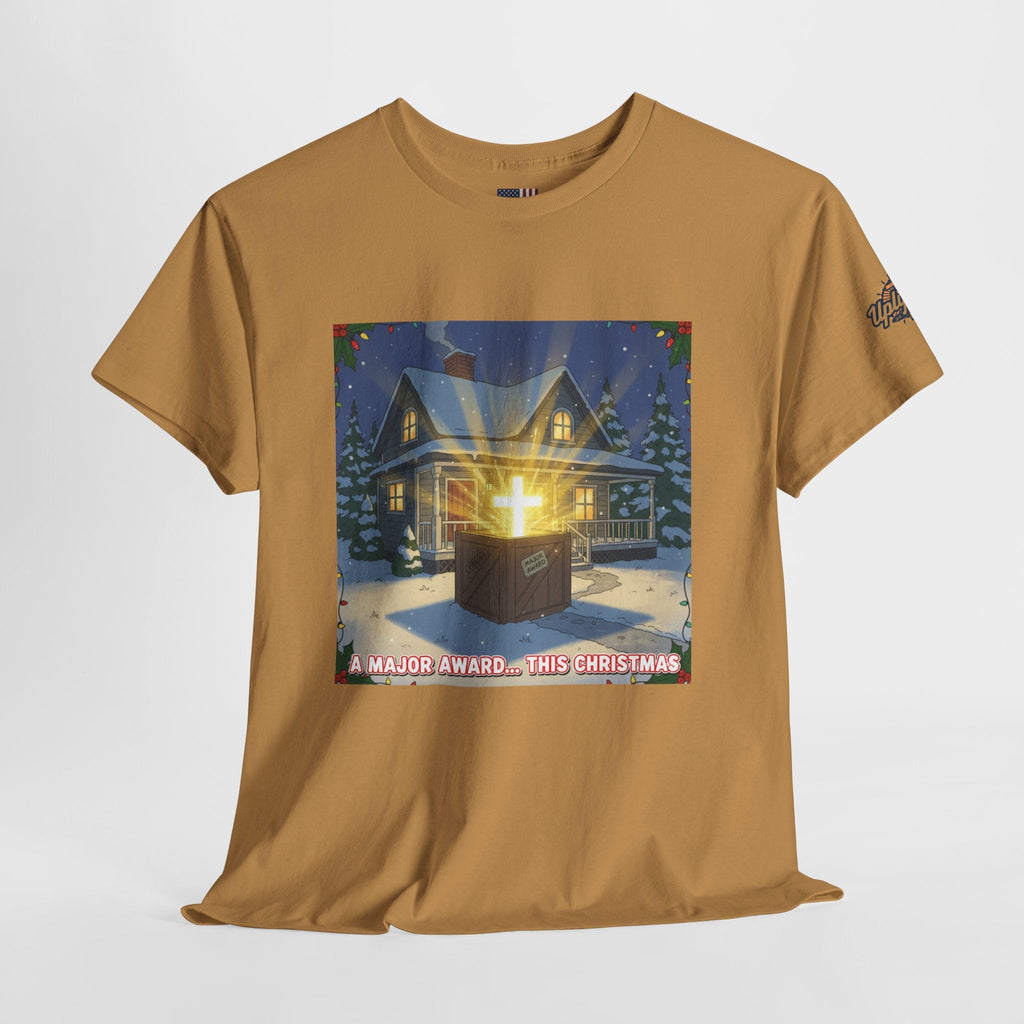 A Major Award This Christmas T-shirt – Fragile Leg Lamp Parody Cross Unboxing Christian T-shirt for Hilarious Faith & Holiday Glow Printify