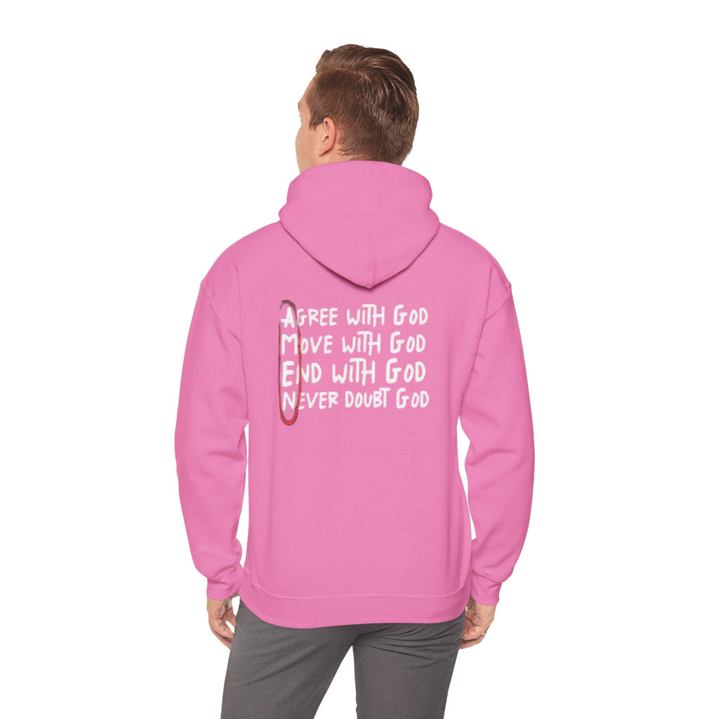 AMEN Acronym Hoodie – Agree with God Move with God End with God Never Doubt God Christian Sweatshirt for Unwavering Faith Printify