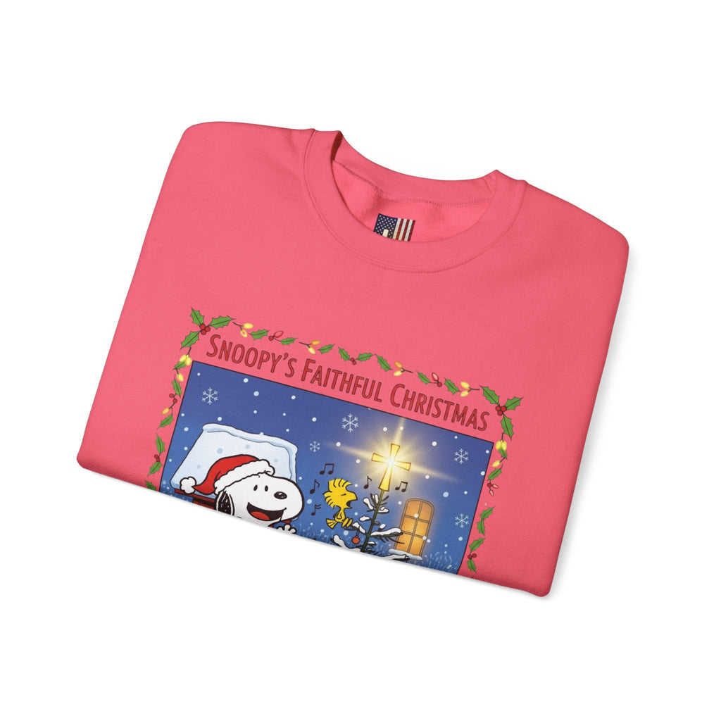 🎄 Faithful Christmas Friends – Christian Holiday Sweatshirt | Festive Tree & Cartoon Duo | Heartwarming Christmas Tee by Uplifted Gear Printify