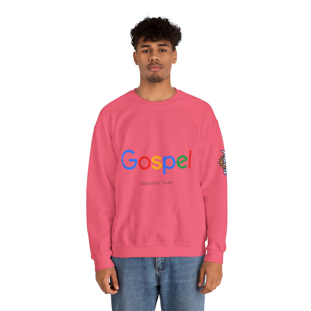 Gospel Graphic Sweatshirt — "Gospel" Colorful Logo Christian Sweatshirt Printify