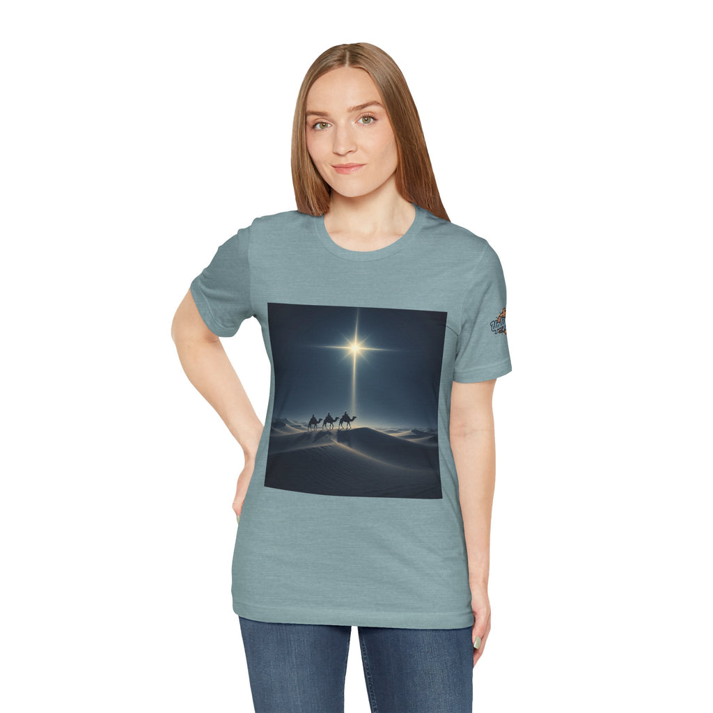 3 Wise Men T-shirt – Magi Camels Nativity Journey Christian Christmas T-shirt for Epiphany Faith & Holy Night Printify