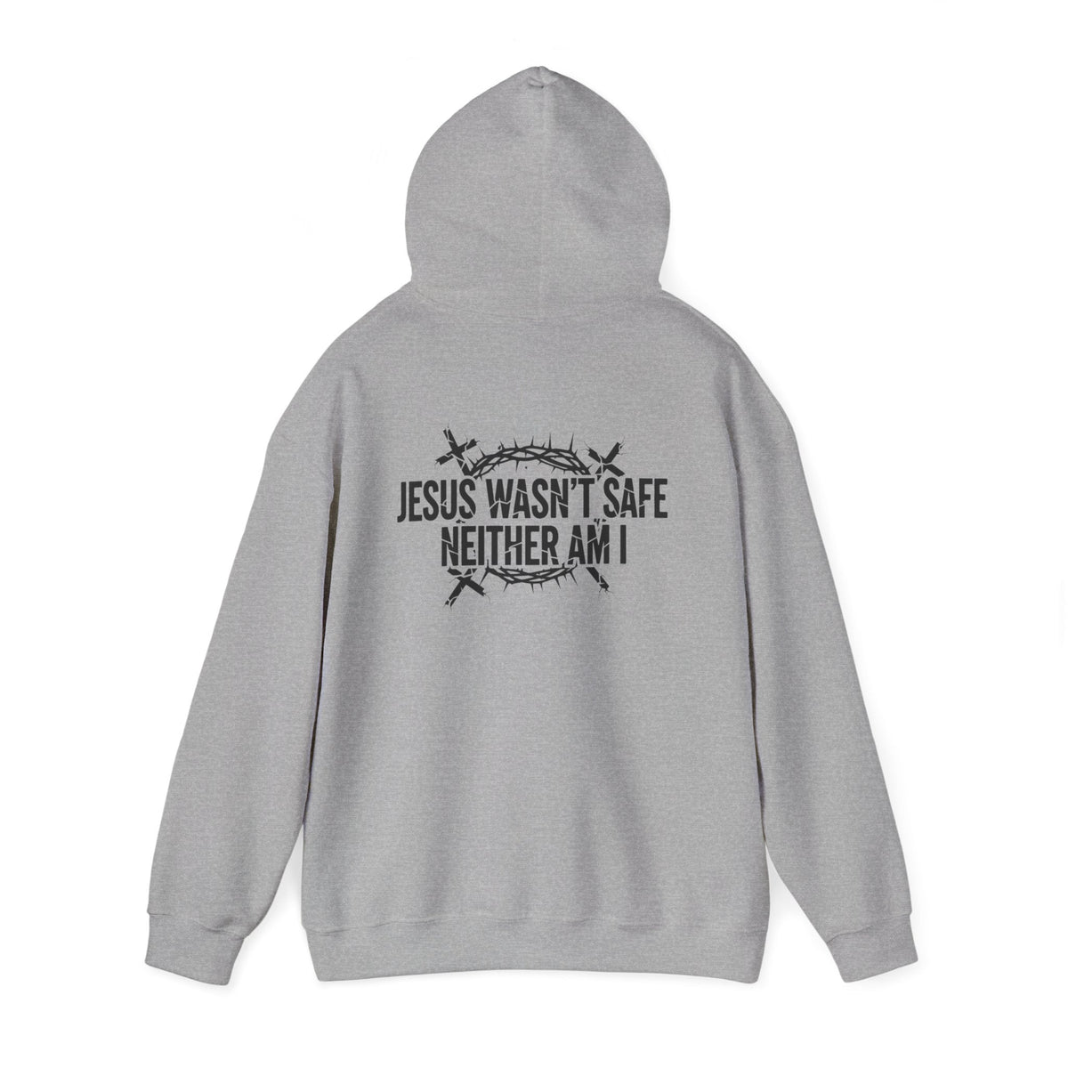 ⚡ Jesus Wasn’t Safe – Neither Am I | Bold Christian Hoodie | Storm-Walking Faith Tee | Minimalist Black & White Design | Uplifted Gear Printify