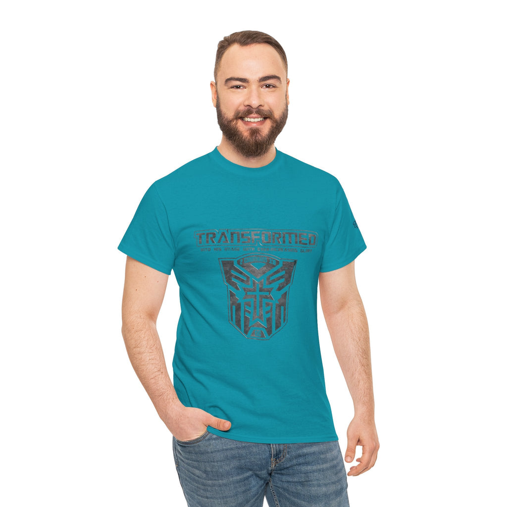 Transformer Logo Christian T-shirt | 2 Corinthians 3:18 Bible Verse T-shirt Printify