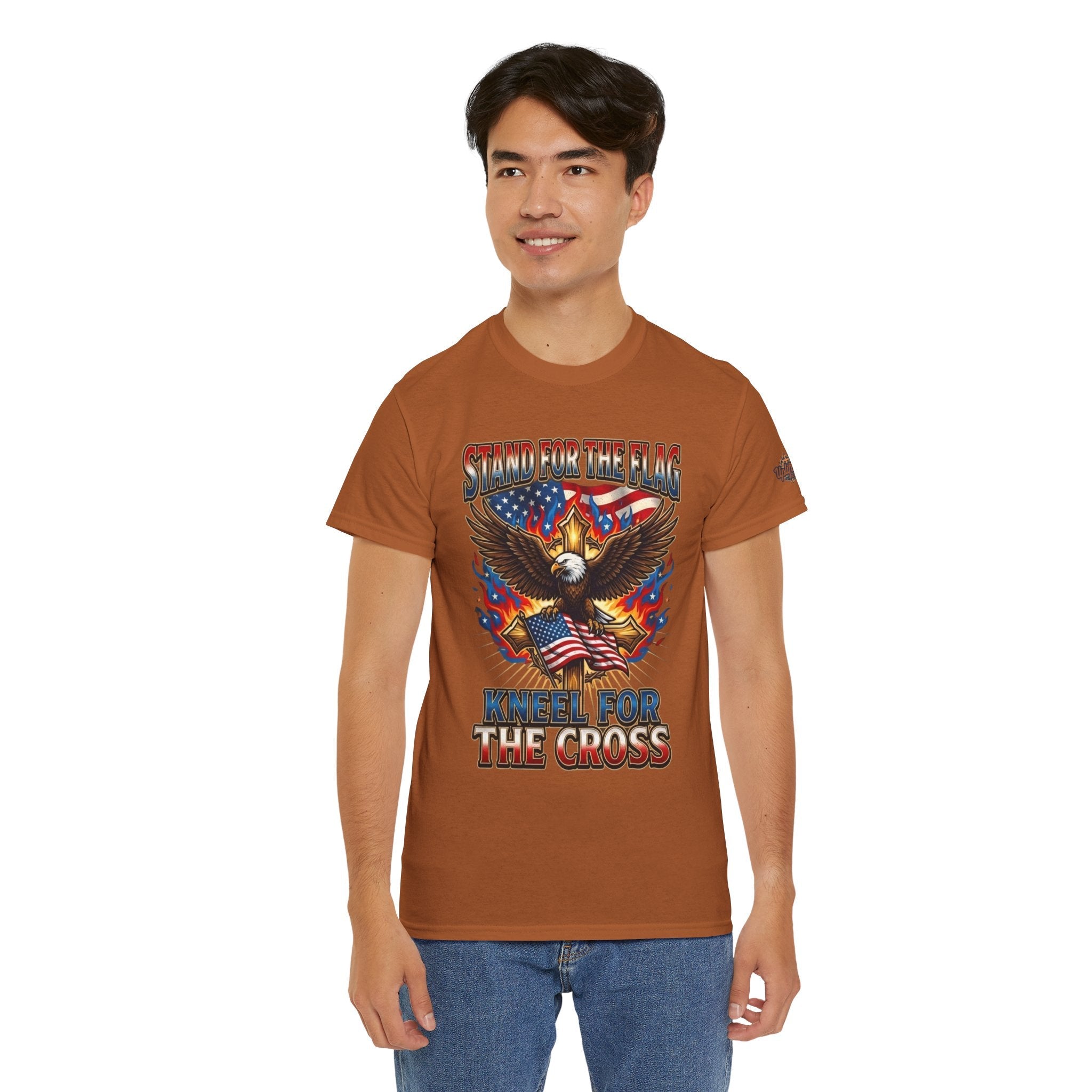 Stand for the Flag Kneel for the Cross T-shirt | Patriotic Eagle T-shirt Printify