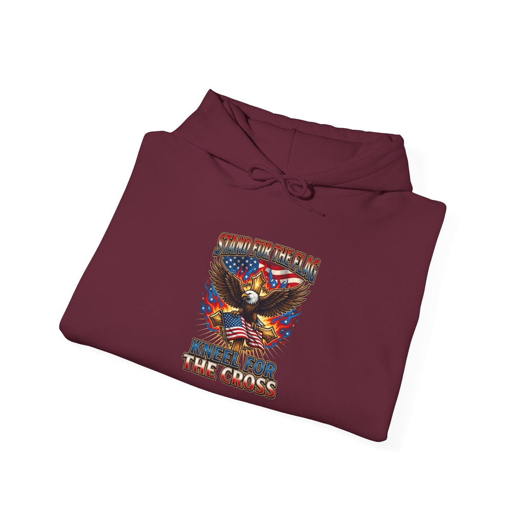Stand for the Flag Kneel for the Cross Hoodie | Patriotic Eagle Hoodie Printify