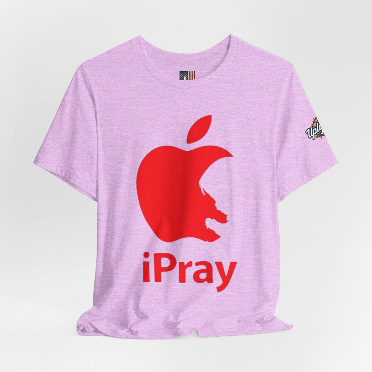 iPray Red Apple Christian T-Shirt — Faith Graphic Tee Printify