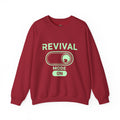 🔥 Revival Mode: ON – Christian Techwear Sweatshirt | Glowing Green Faith Switch | Futuristic Jesus Shirt | Activate Your Spiritual Awakening | Uplifted Gear Printify