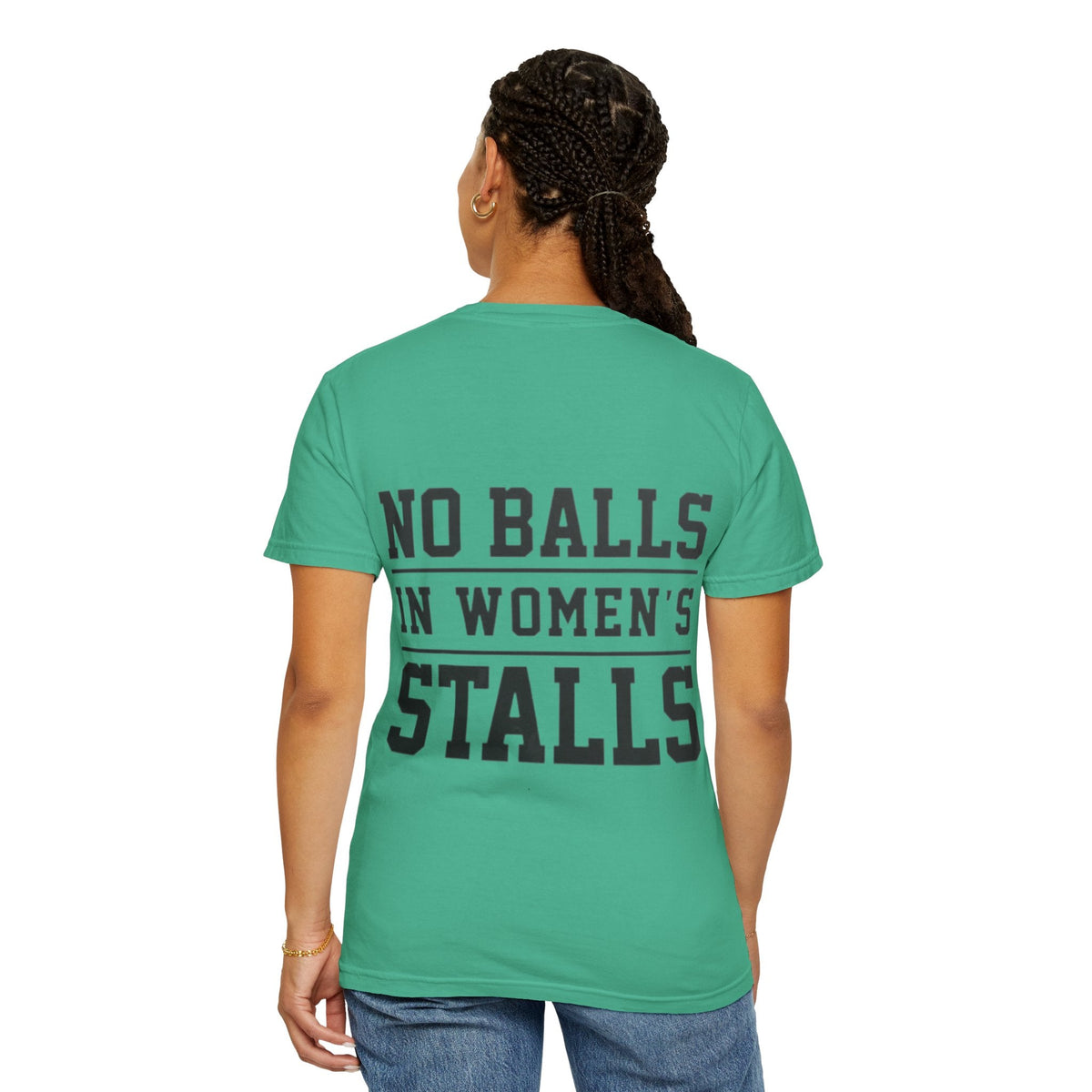 No Balls in Women’s Stalls Graphic Tee — Uplifted Sports Vibe T-Shirt Printify