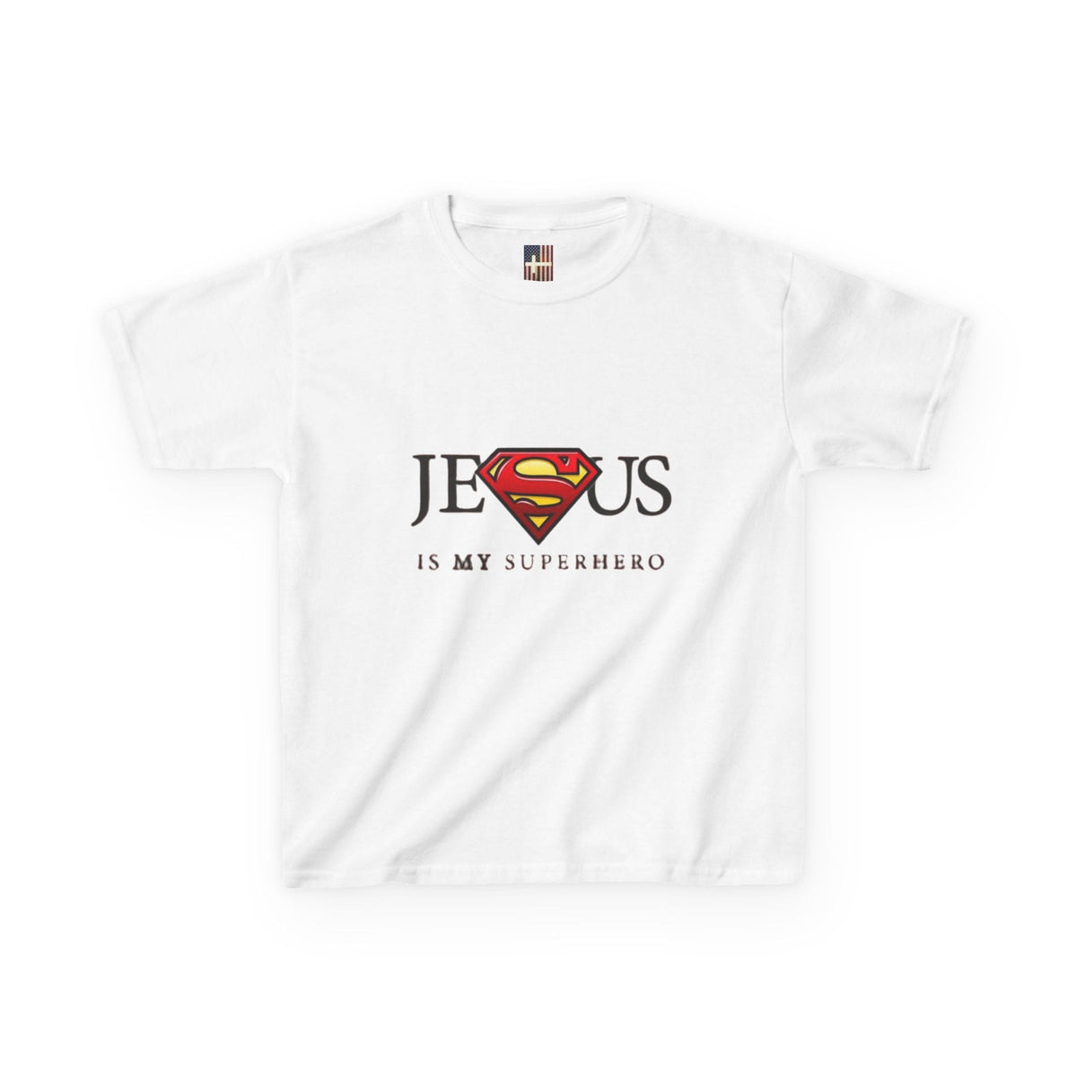 Jesus Is My Superhero T-Shirt — Faith-Based Superman-Inspired Tee Printify