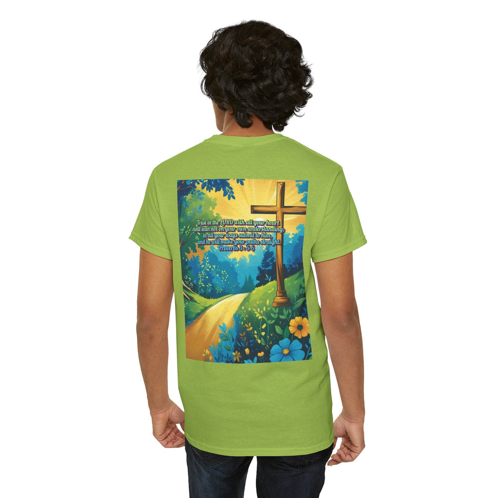 Trust in The Lord Proverbs 3:5-6 Biblical Design Unisex Heavy Cotton Tee Printify