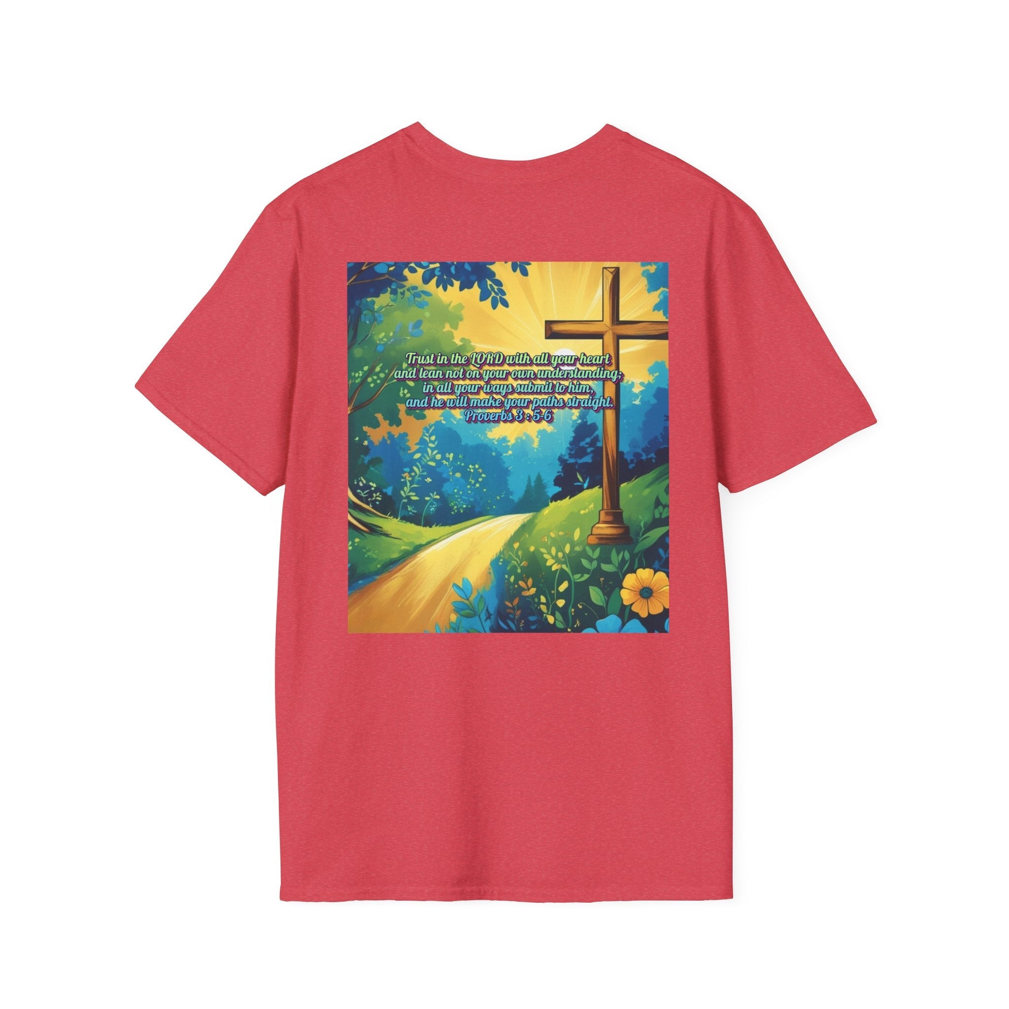 Trust in The Lord Proverbs 3:5-6 Biblical Design Unisex Softstyle T-Shirt Printify
