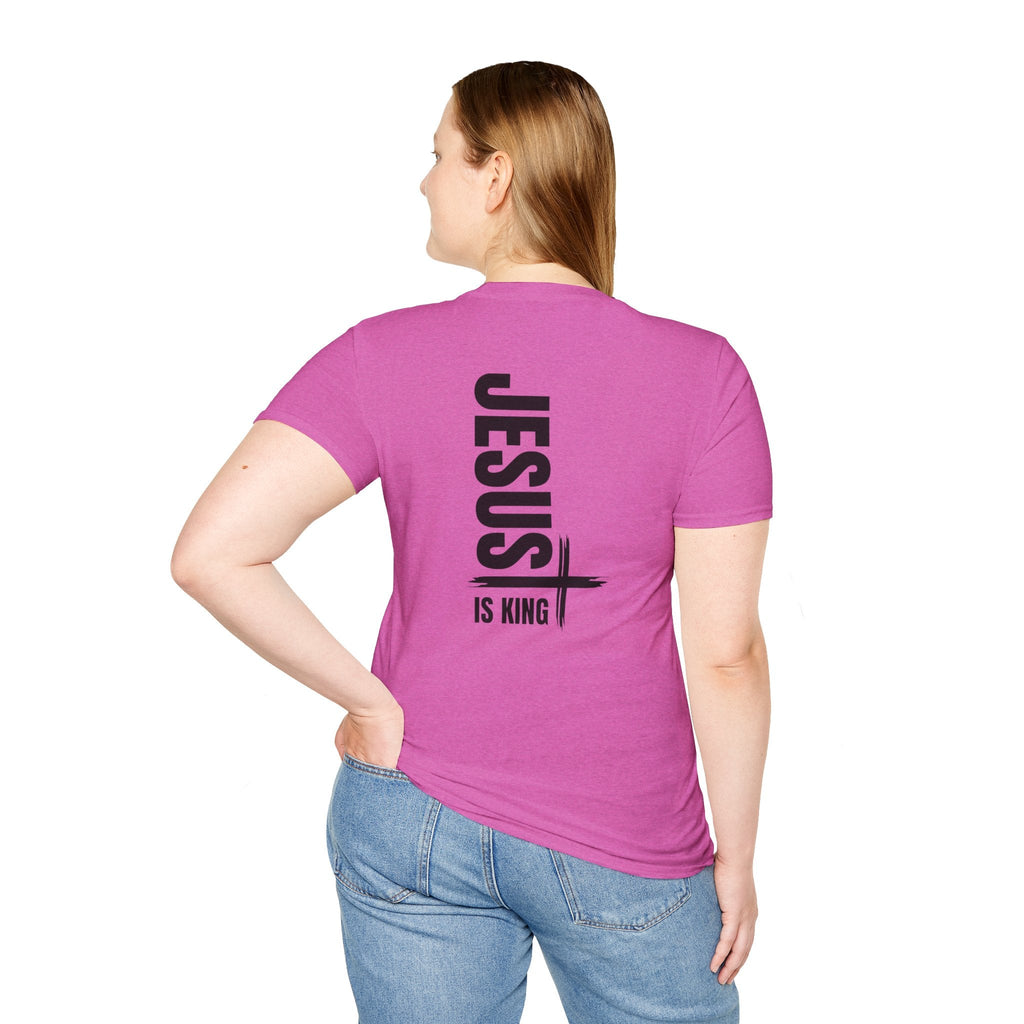 Jesus Is King T-shirt | Modern Typographic Cross Christian T-shirt Printify