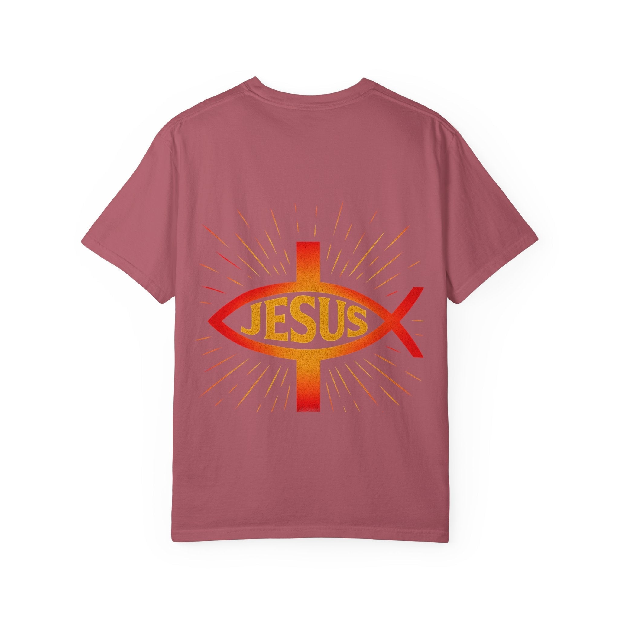 Jesus Ichthys T-shirt – Christian Fish Symbol with Cross & Jesus Inscription T-shirt for Eternal Faith & Streetwear Printify