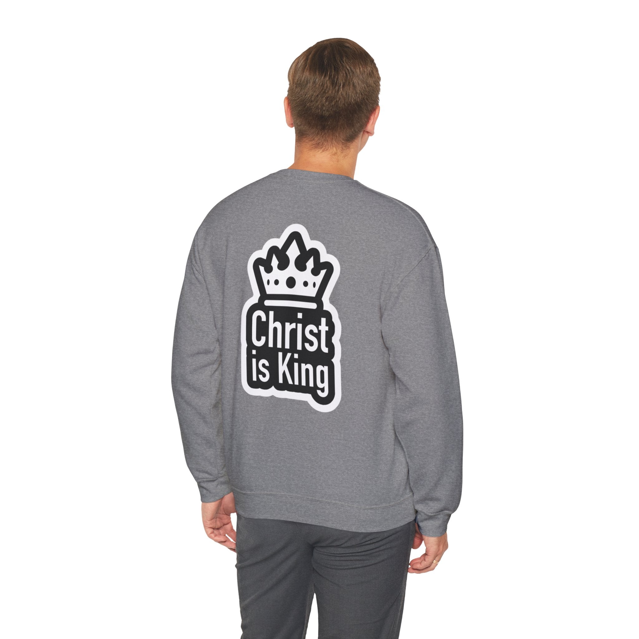 Christ is King Sweatshirt – Bold Crown & Cross Christian Hoodie for Unshakable Faith Printify