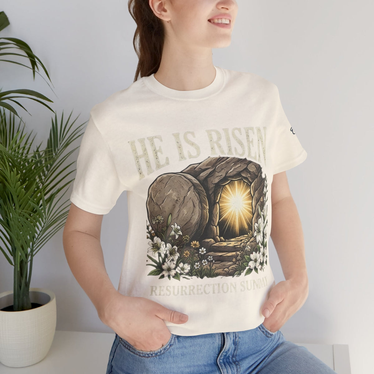 He Is Risen T-Shirt — Jesus Christ Resurrection Easter Tee Printify