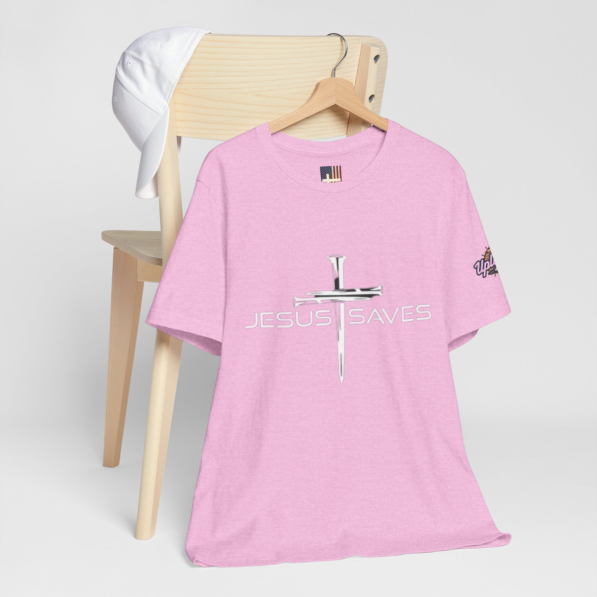 Jesus Saves T-shirt – 3 Nails Crucifix Cross Christian T-shirt for Redemption Faith & Bold Salvation Printify