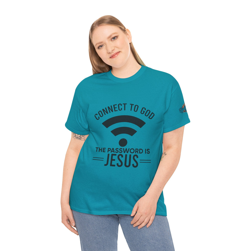 Connect to God T-shirt - WIFI Password is Jesus - Funny Christian Faith T-shirt Printify