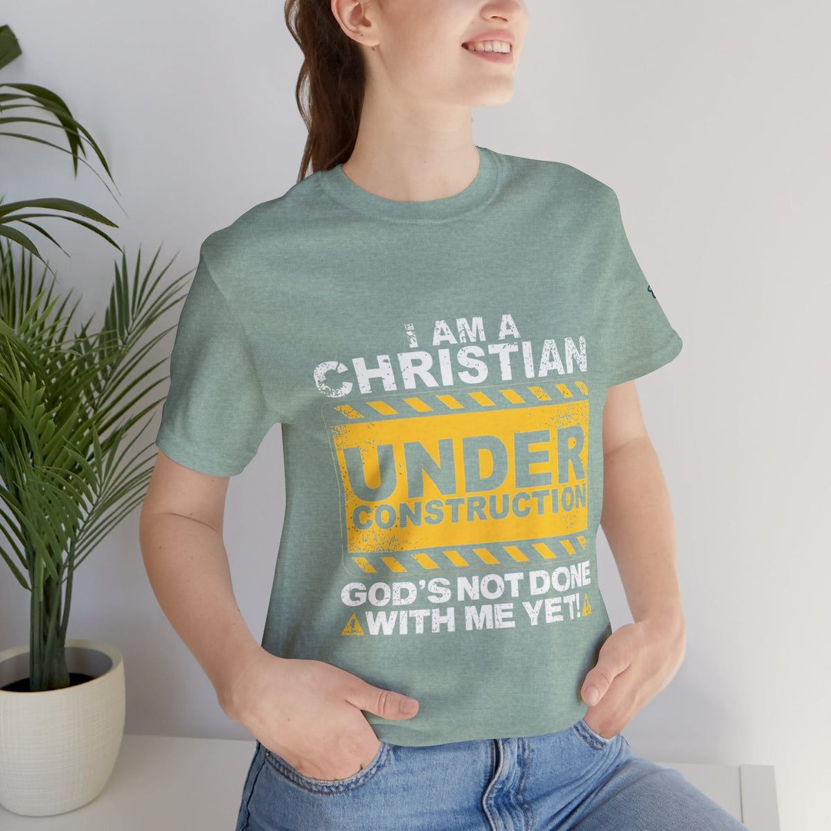 Christian Under Construction T-shirt | God Is Not Done With Me Yet T-shirt Printify