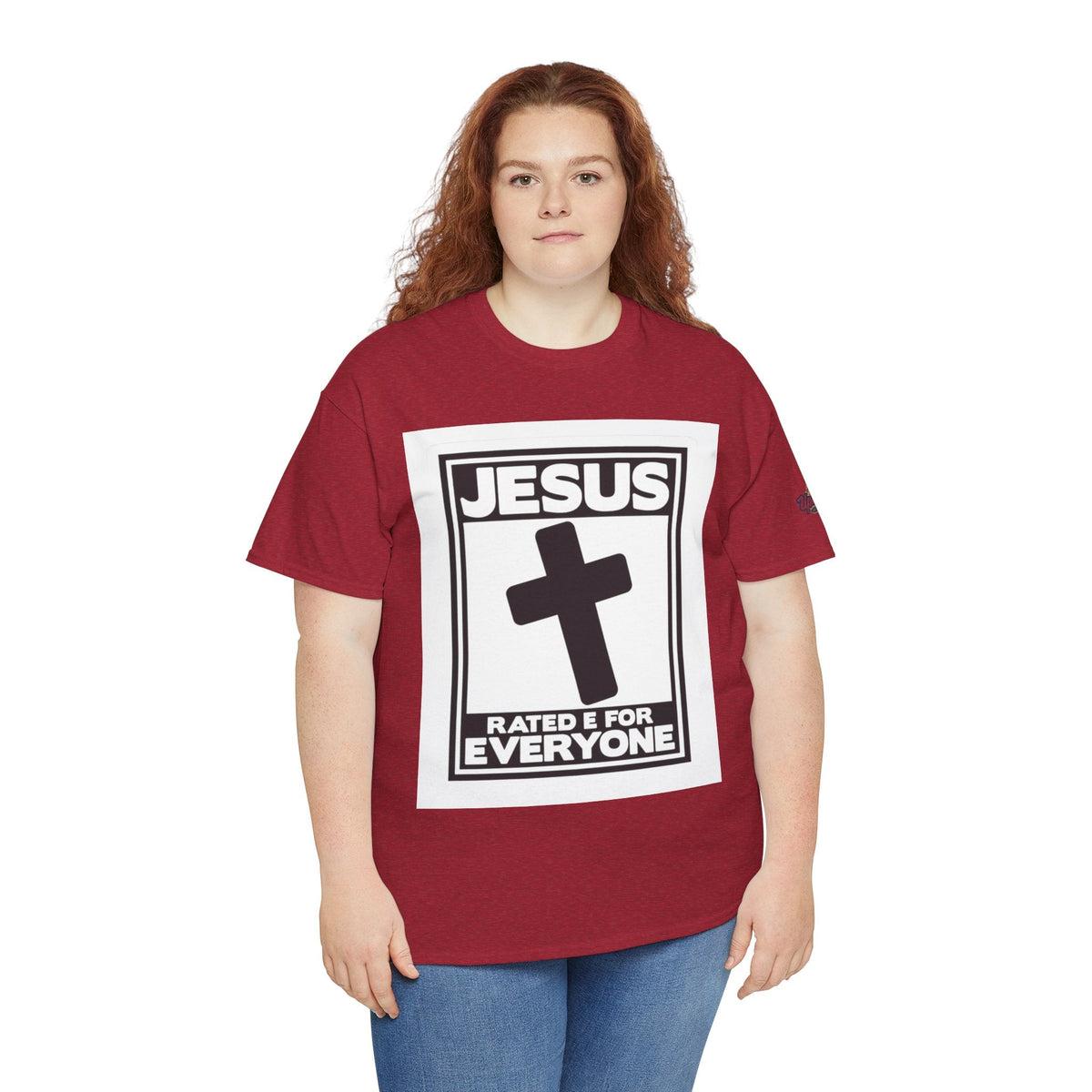 Jesus, Rated E for Everyone T-shirt - Gamer Faith T-shirt - Christian Video Game Parody Printify