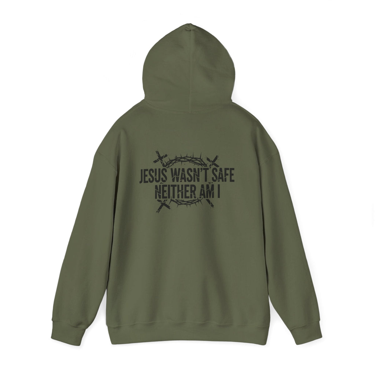 ⚡ Jesus Wasn’t Safe – Neither Am I | Bold Christian Hoodie | Storm-Walking Faith Tee | Minimalist Black & White Design | Uplifted Gear Printify