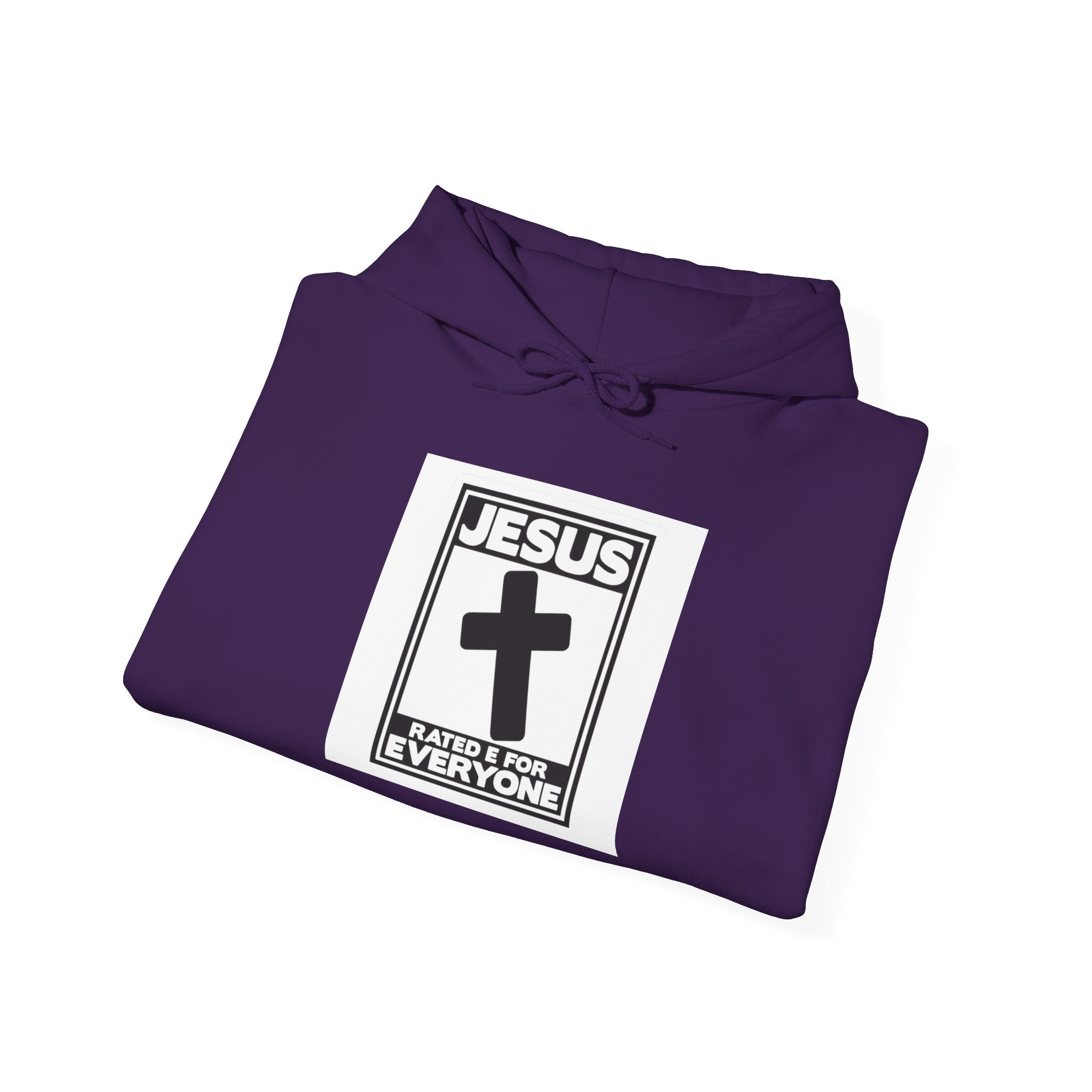 Jesus, Rated E for Everyone Hoodie - Gamer Faith Hoodie - Christian Video Game Parody Printify