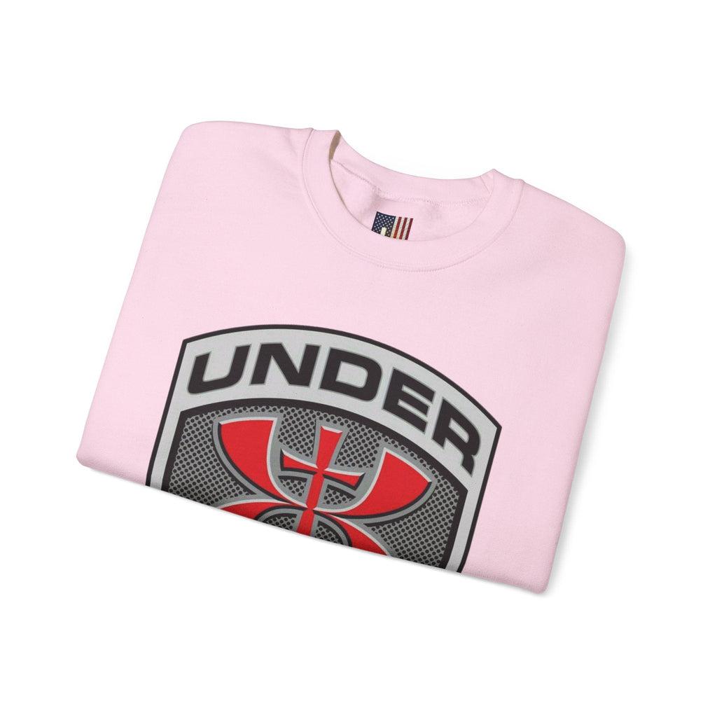 Under His Armor Crewneck Sweatshirt — Christian Faith Graphic Pullover Printify