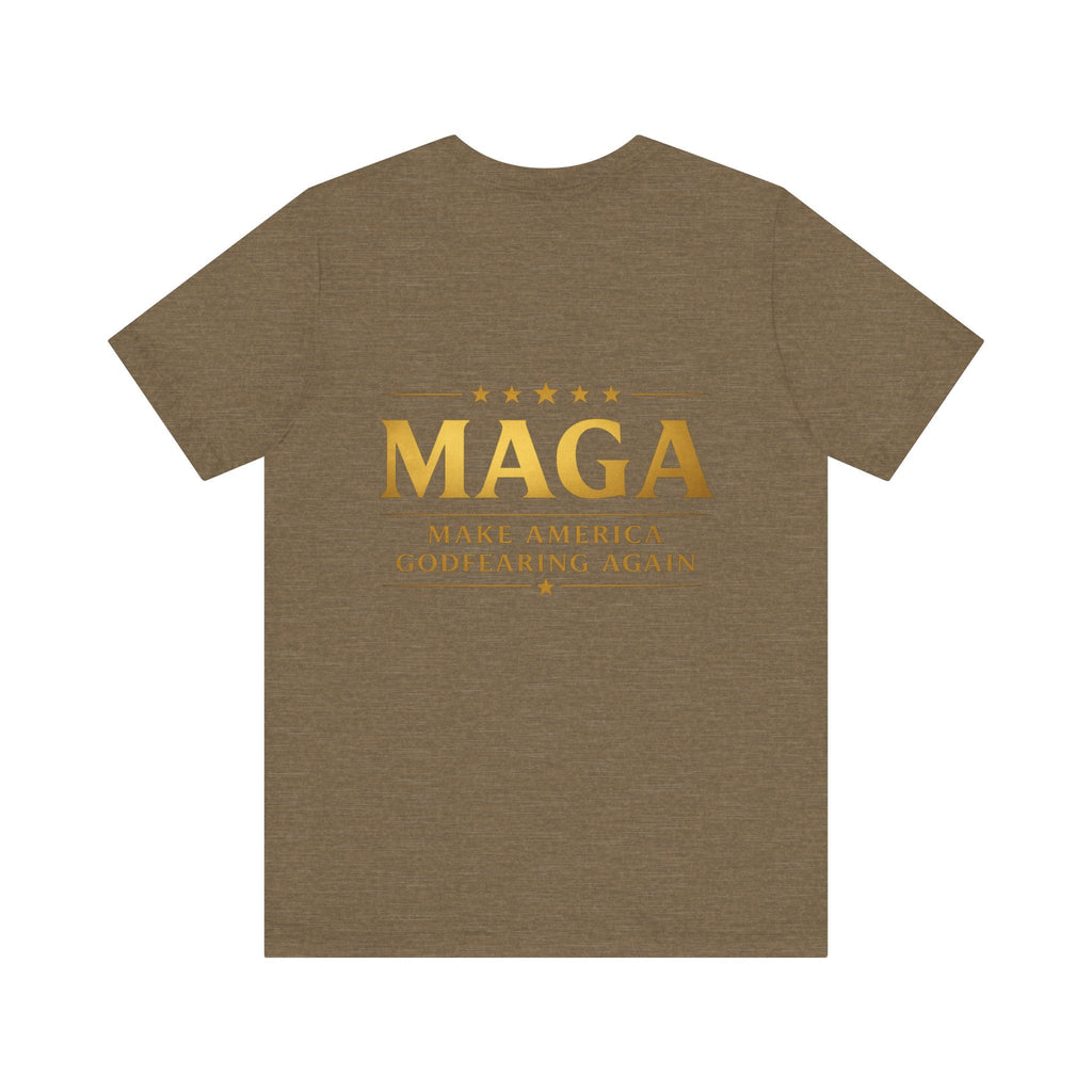 MAGA Gold Letter T-Shirt — "Make America Great Again" Printify