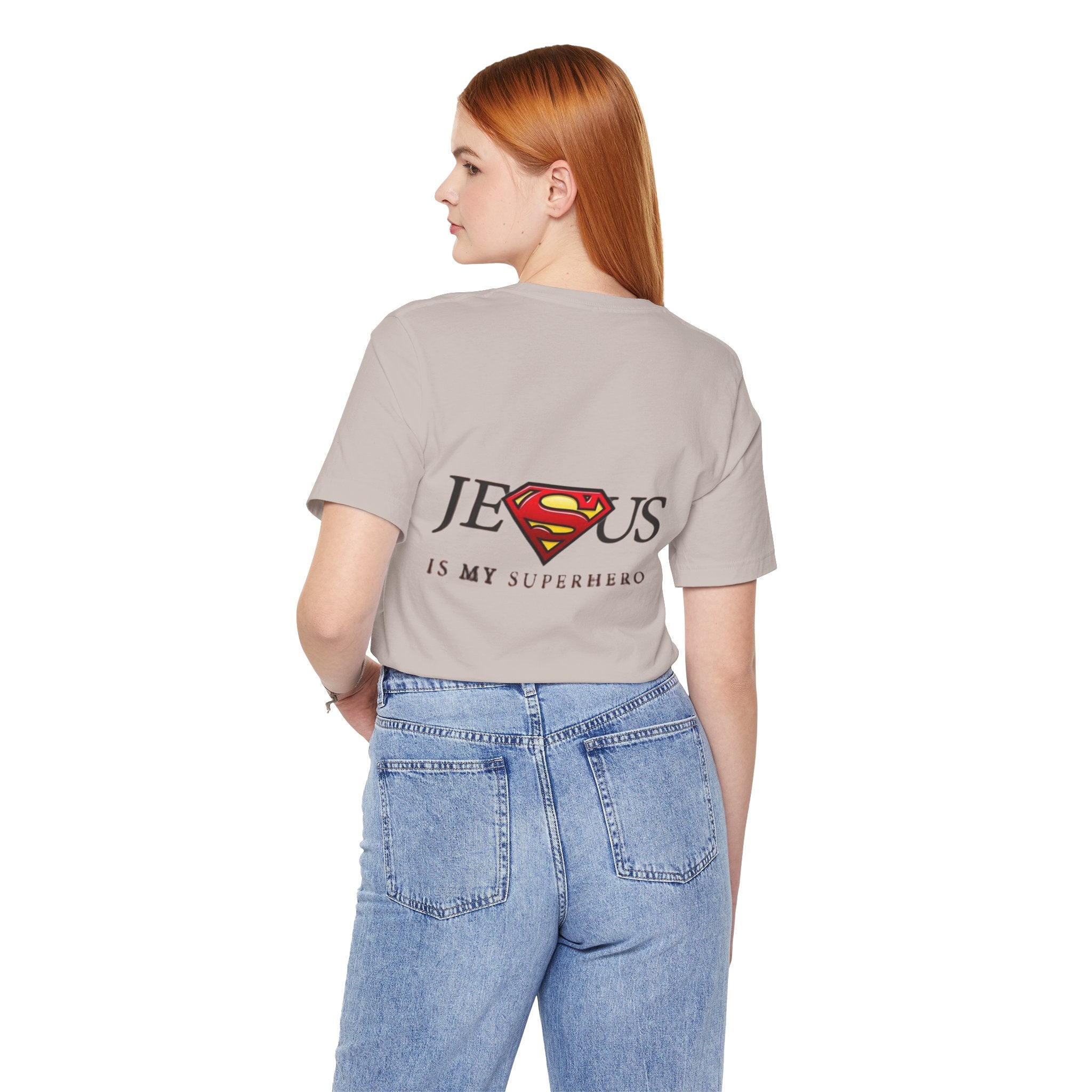 Jesus Is My Superhero T-Shirt — Faith-Based Superman-Inspired Tee Printify