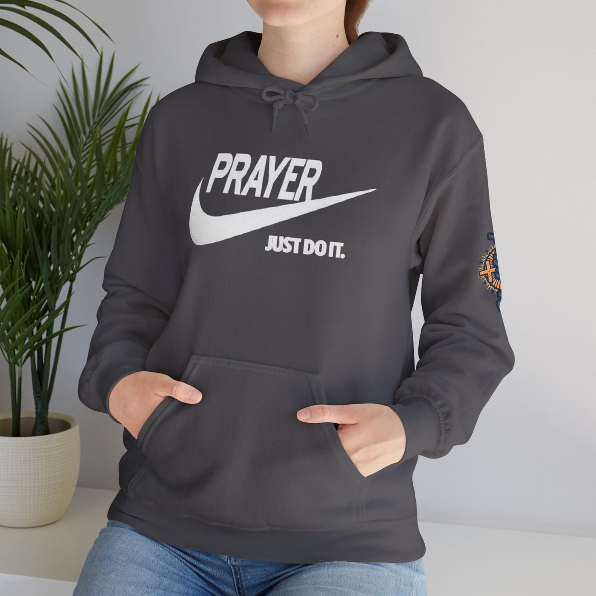 Prayer Just Do It Hoodie - Funny Christian Nike Parody Hoodie - Faith Gear Printify