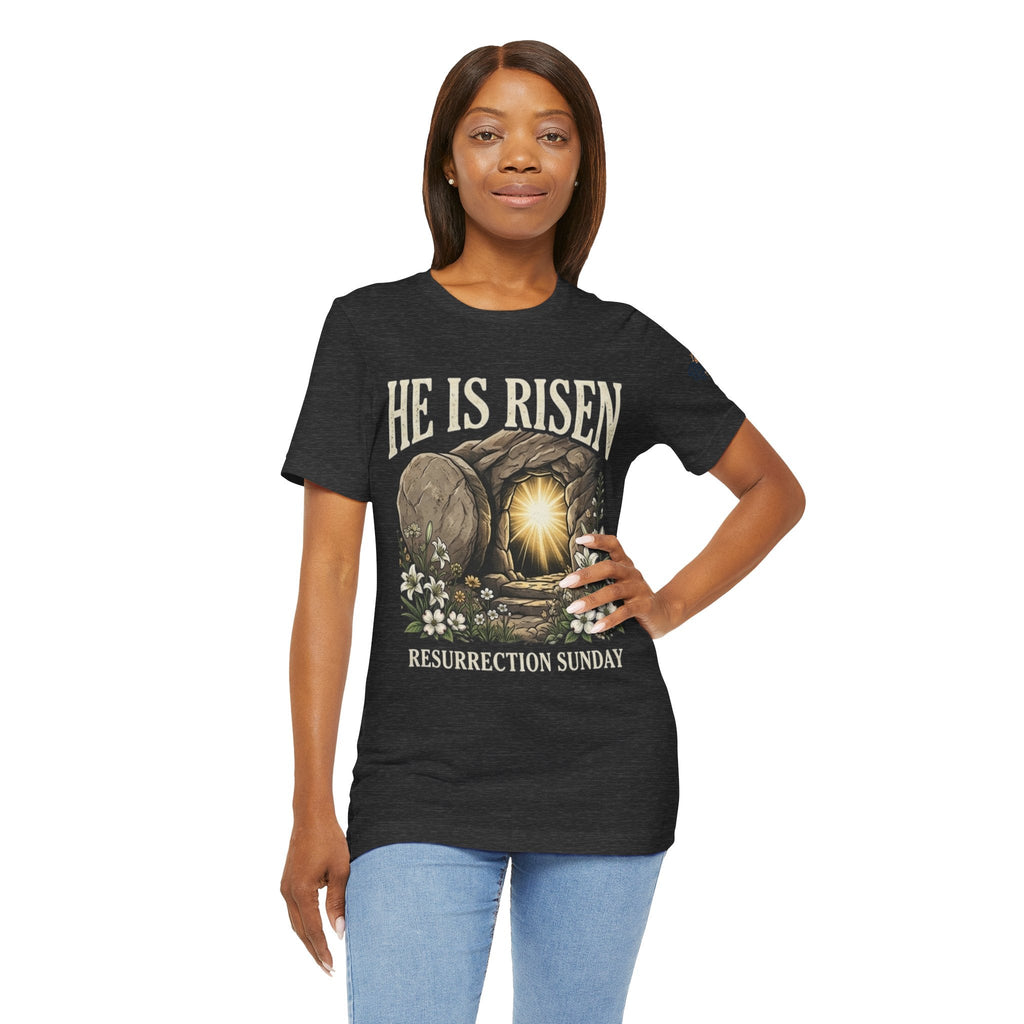 He Is Risen T-Shirt — Jesus Christ Resurrection Easter Tee Printify