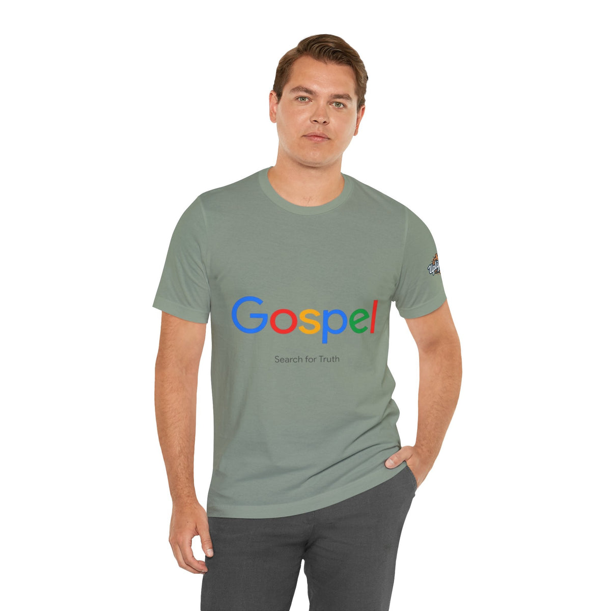 Gospel Graphic Tee — "Gospel" Colorful Logo Christian T-Shirt Printify