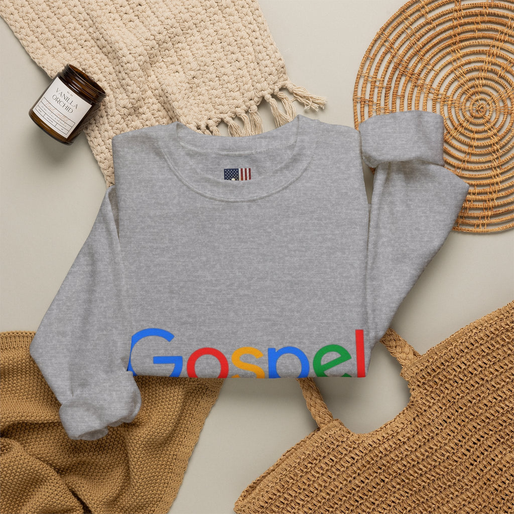 Gospel Graphic Sweatshirt — "Gospel" Colorful Logo Christian Sweatshirt Printify