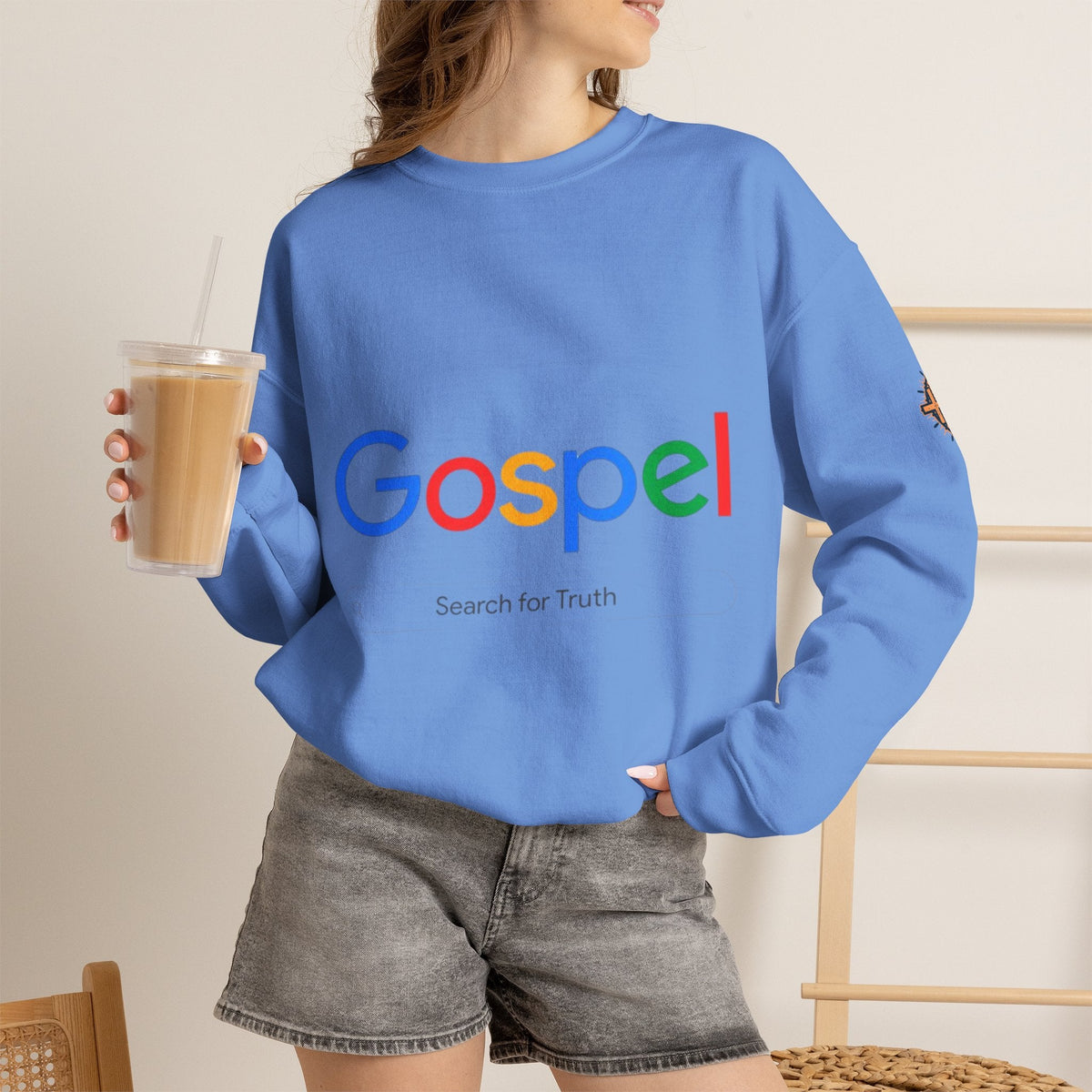 Gospel Graphic Sweatshirt — "Gospel" Colorful Logo Christian Sweatshirt Printify