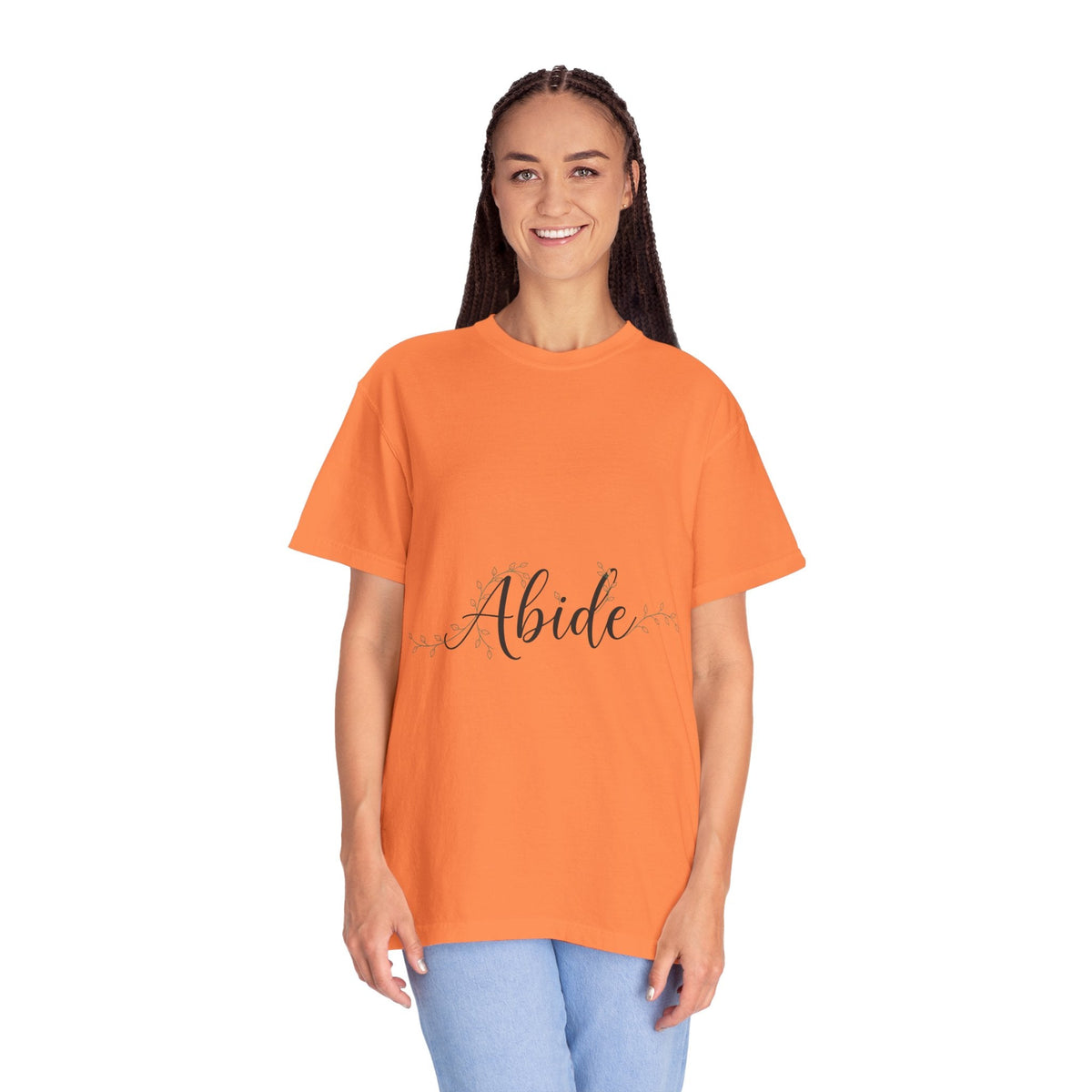 Abide in the Lord T-Shirt – Vine Design Christian Tee for Faithful Hearts Printify