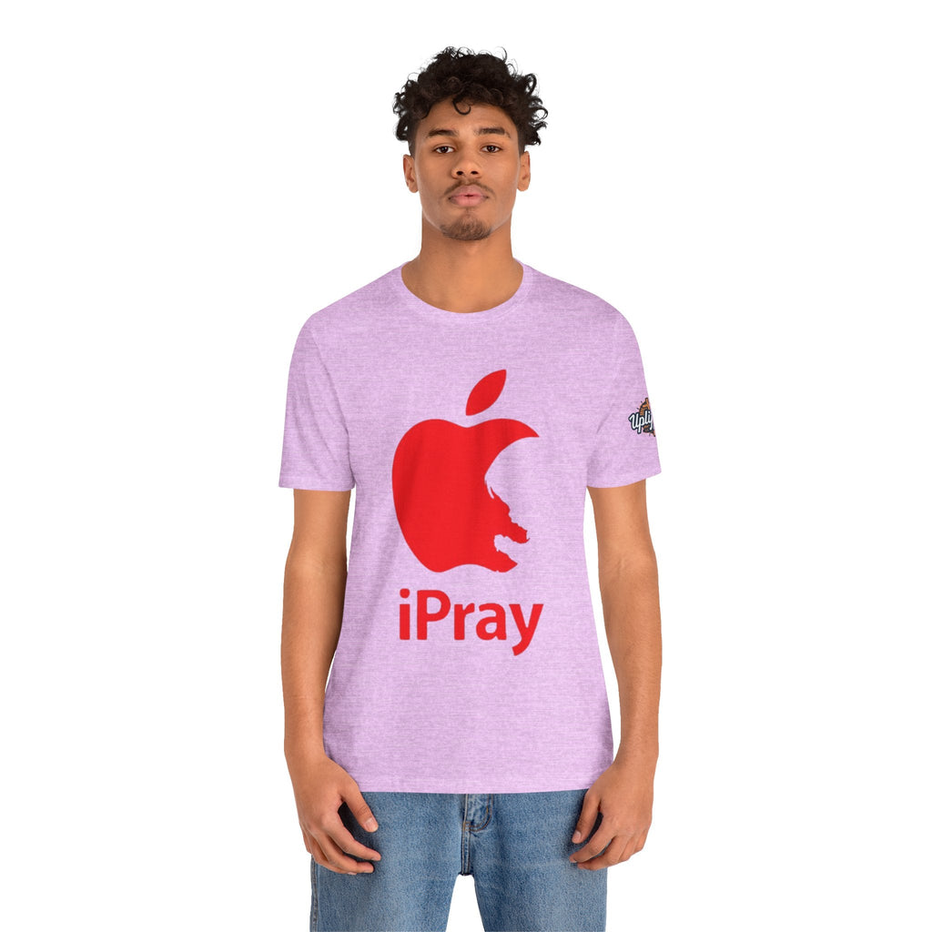 iPray Red Apple Christian T-Shirt — Faith Graphic Tee Printify