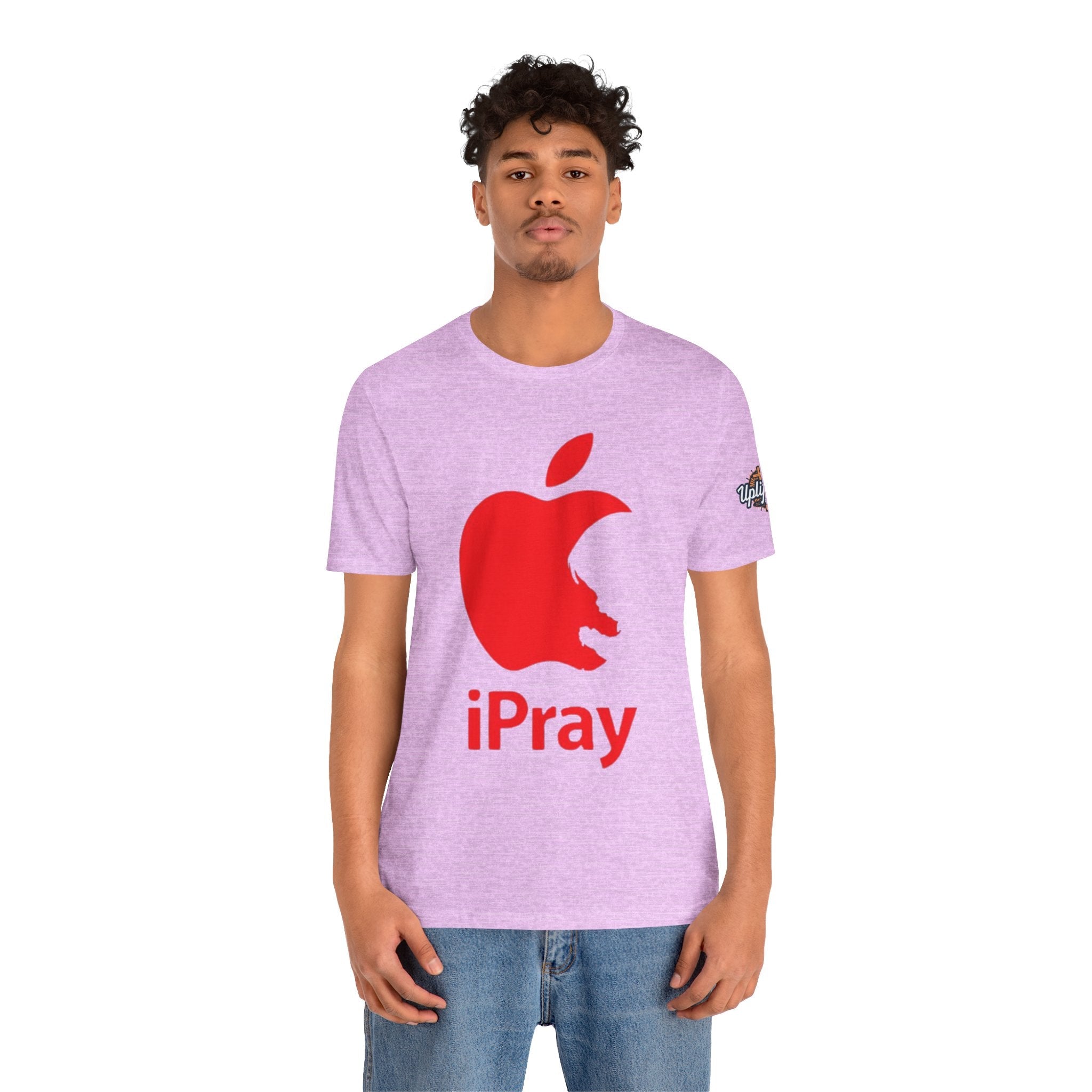 iPray Red Apple Christian T-Shirt — Faith Graphic Tee Printify