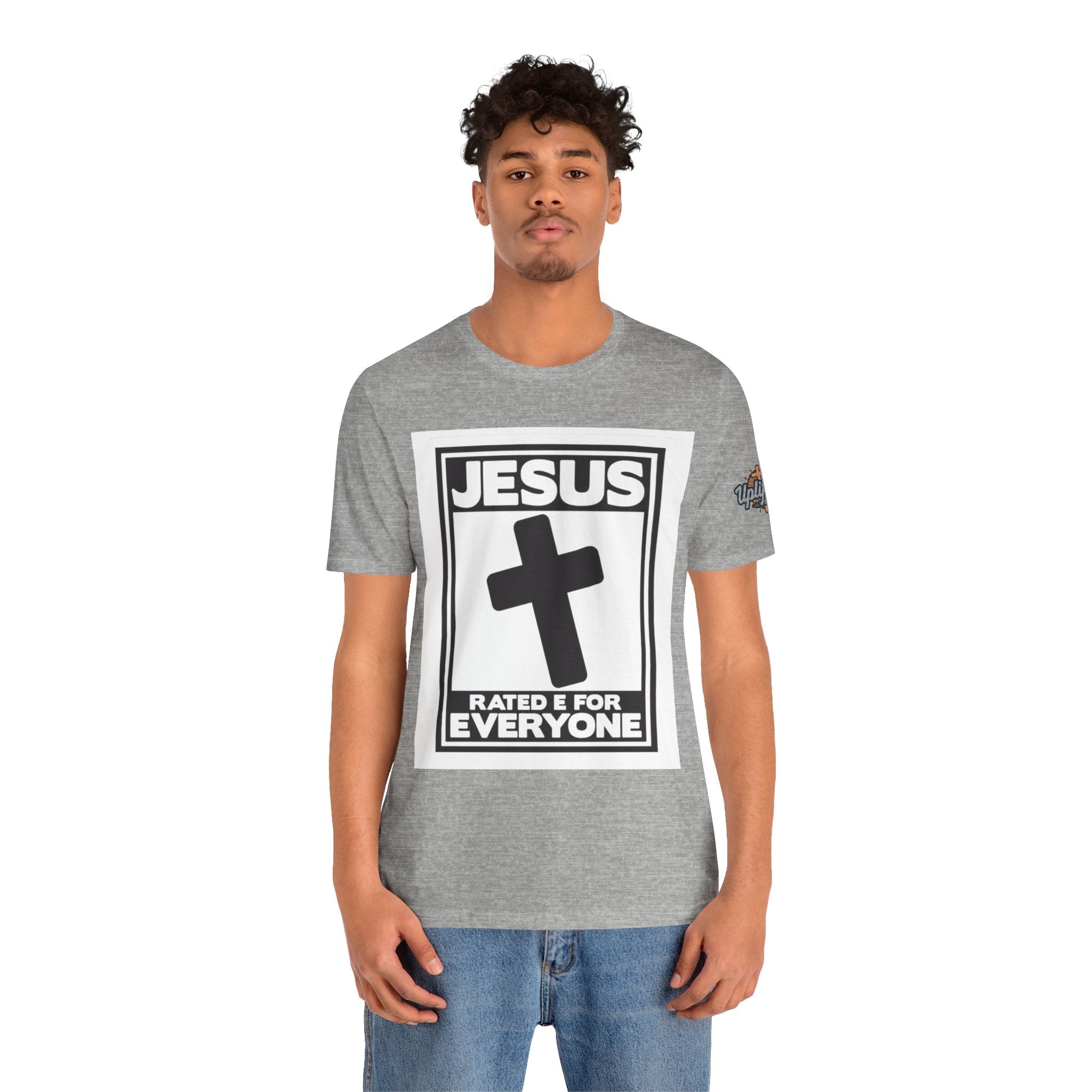 Jesus, Rated E for Everyone T-shirt - Gamer Faith T-shirt - Christian Video Game Parody Printify
