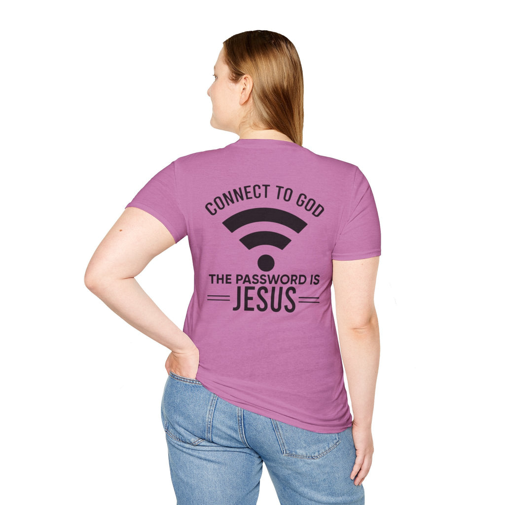 Connect to God T-shirt - WIFI Password is Jesus - Funny Christian Faith T-shirt Printify