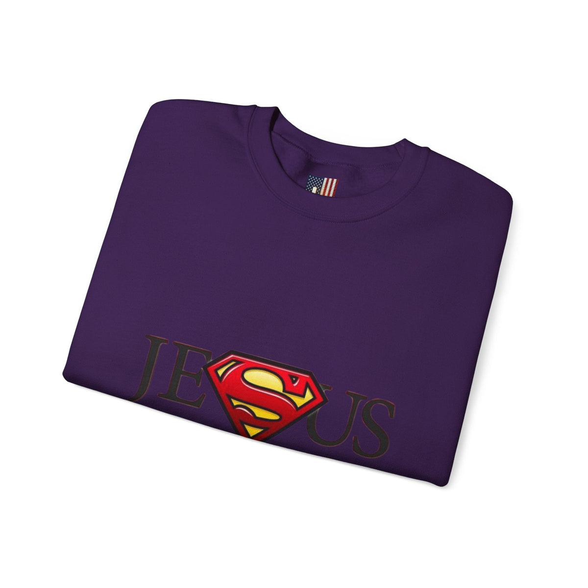 Jesus Is My Superhero Crewneck Sweatshirt Printify
