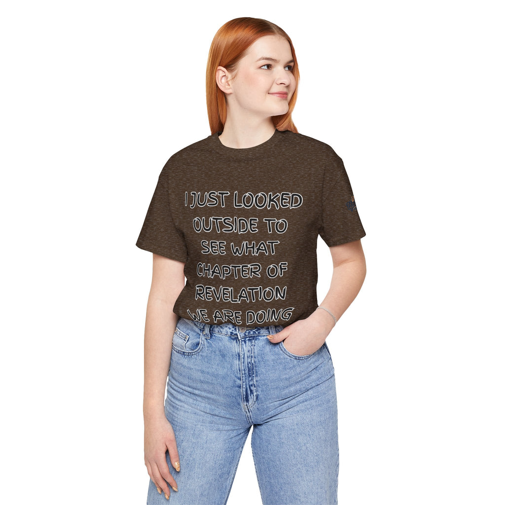What Chapter of Revelation T-shirt – I Looked Outside My Window Christian T-shirt for End Times Humor & Faith Printify