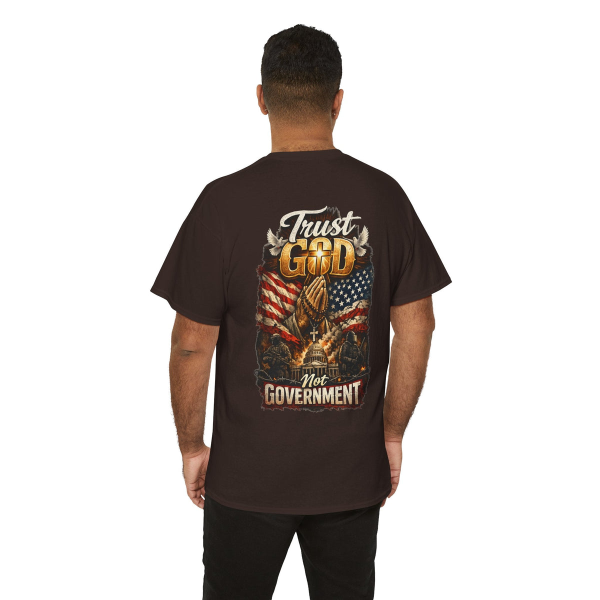 Trust God Not Government T-Shirt — Vintage Patriotic Christian Tee Printify