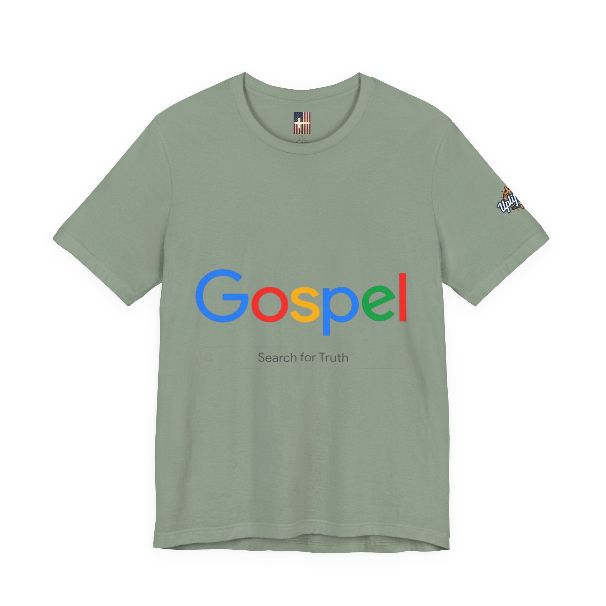 Gospel Graphic Tee — "Gospel" Colorful Logo Christian T-Shirt Printify