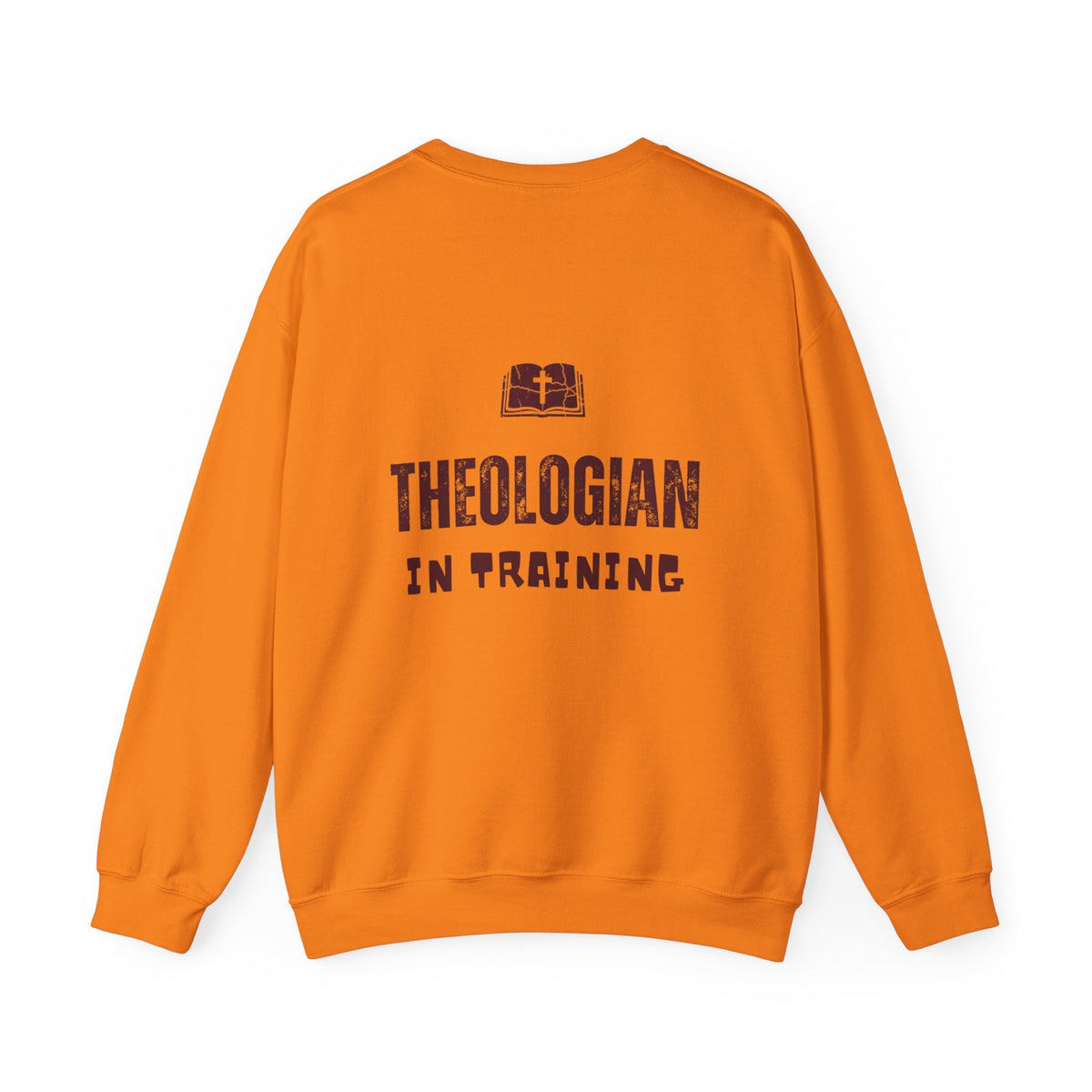Theologian in Training Sweatshirt – Open Bible & Cross Christian Sweatshirt for Faithful Growth Printify