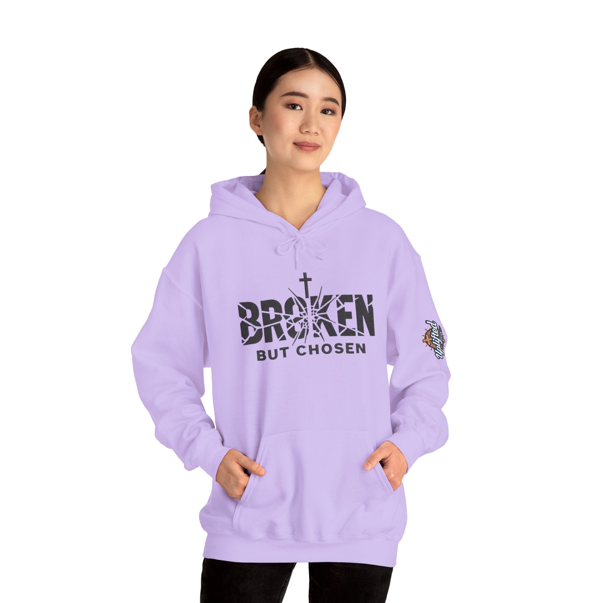 Broken But Chosen Hoodie — Christian Faith Graphic Sweatshirt Printify