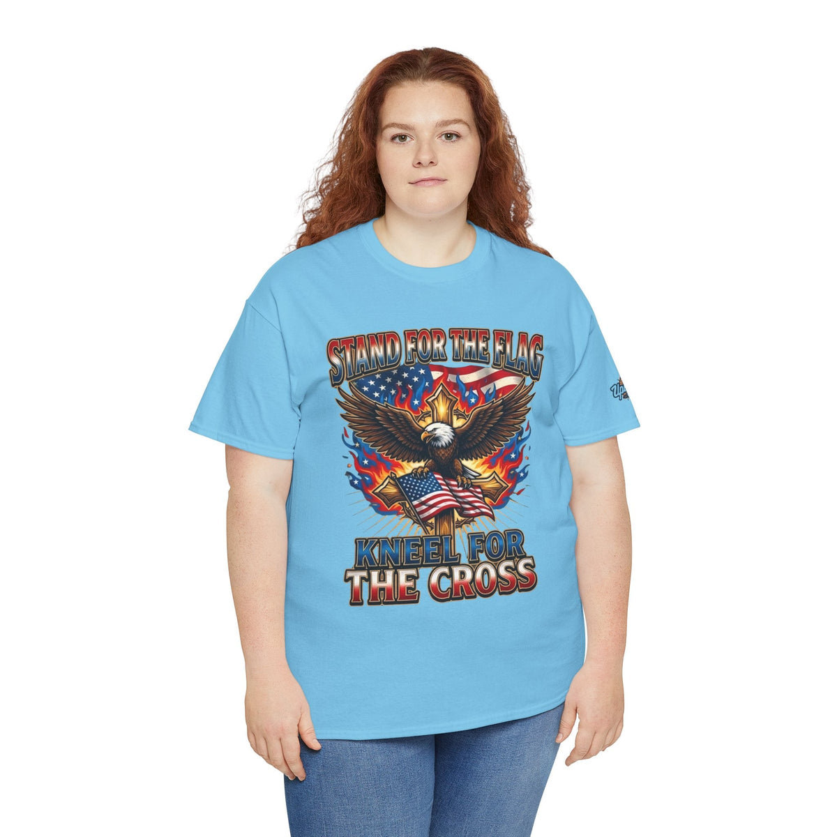 Stand for the Flag Kneel for the Cross T-shirt | Patriotic Eagle T-shirt Printify