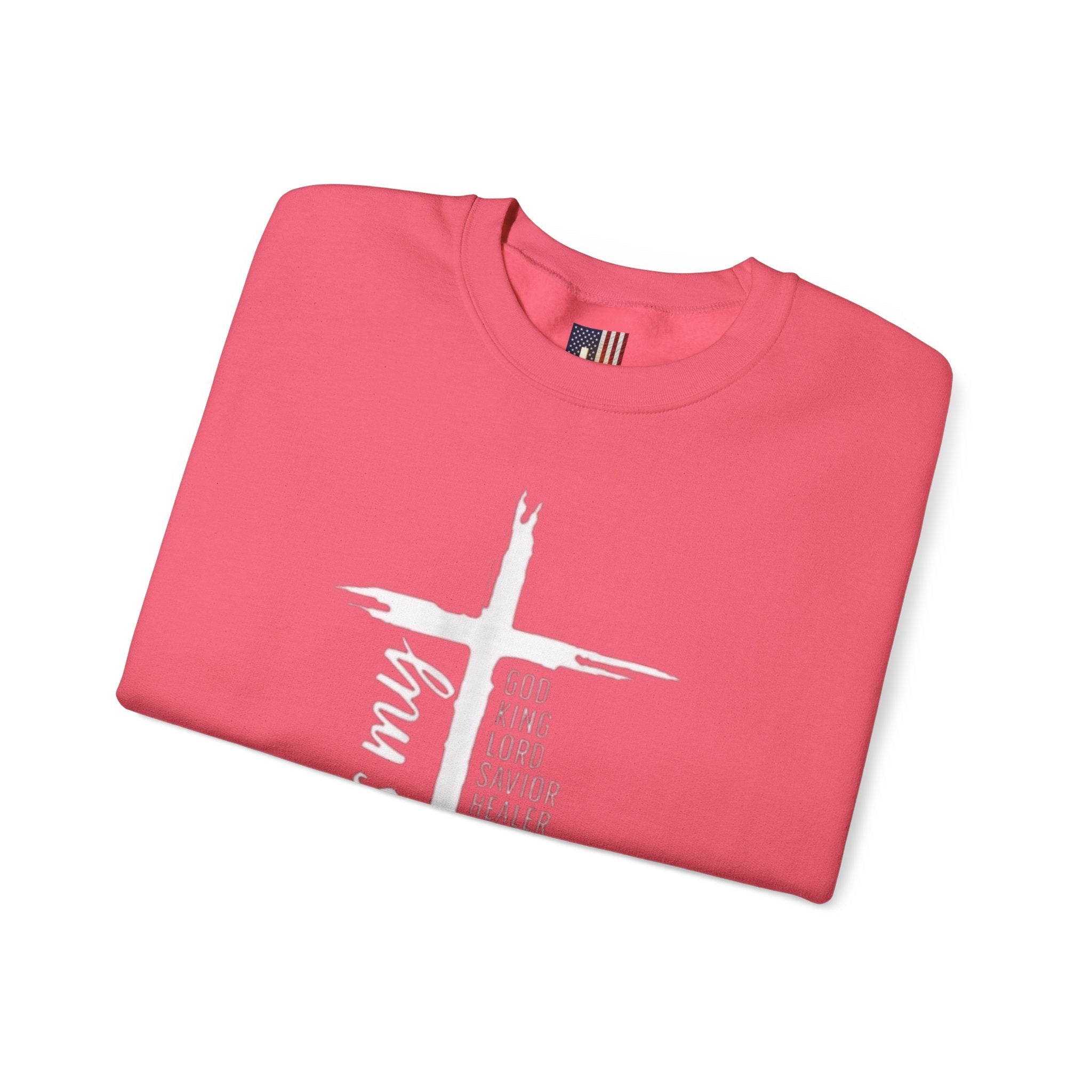 Jesus Is My Everything Sweatshirt – Cross List God King Lord Savior Christian Sweatshirt for Total Surrender Faith Printify