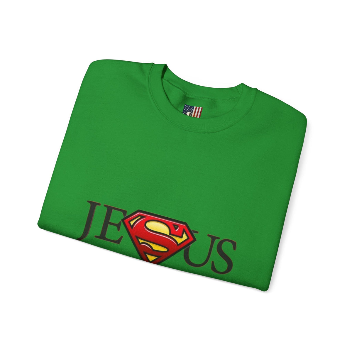 Jesus Is My Superhero Crewneck Sweatshirt Printify