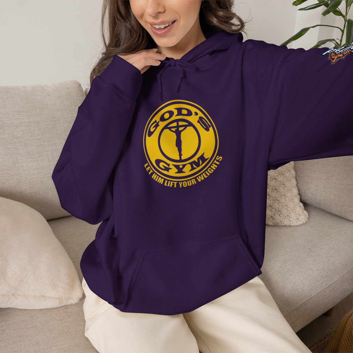 God's Gym Hoodie — "Let Him Lift Your Weights" Christian Fitness Hoodie Printify