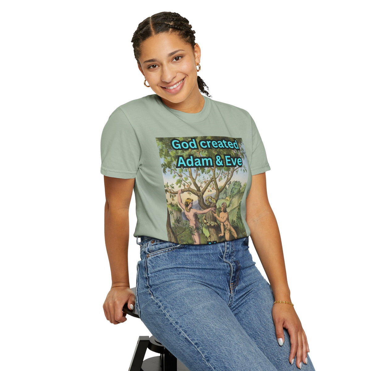 God Created Adam and Eve T-Shirt – Biblical Truth Christian Tee for Bold Faith Printify